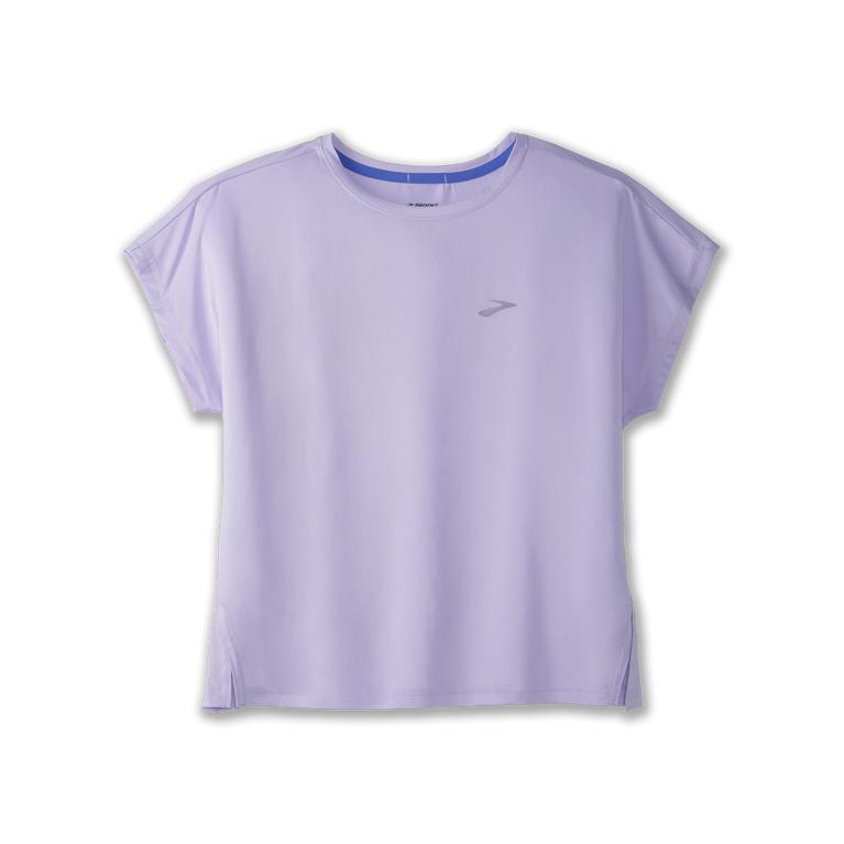 Brooks Womens Sprint Free Breathable Short Sleeve Running Shirt - Lavender Purple/Violet Dash (52340